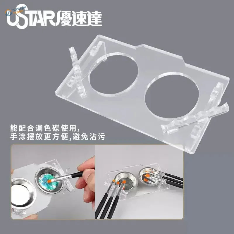 UStar professional brush set clear acrylic holder with clips