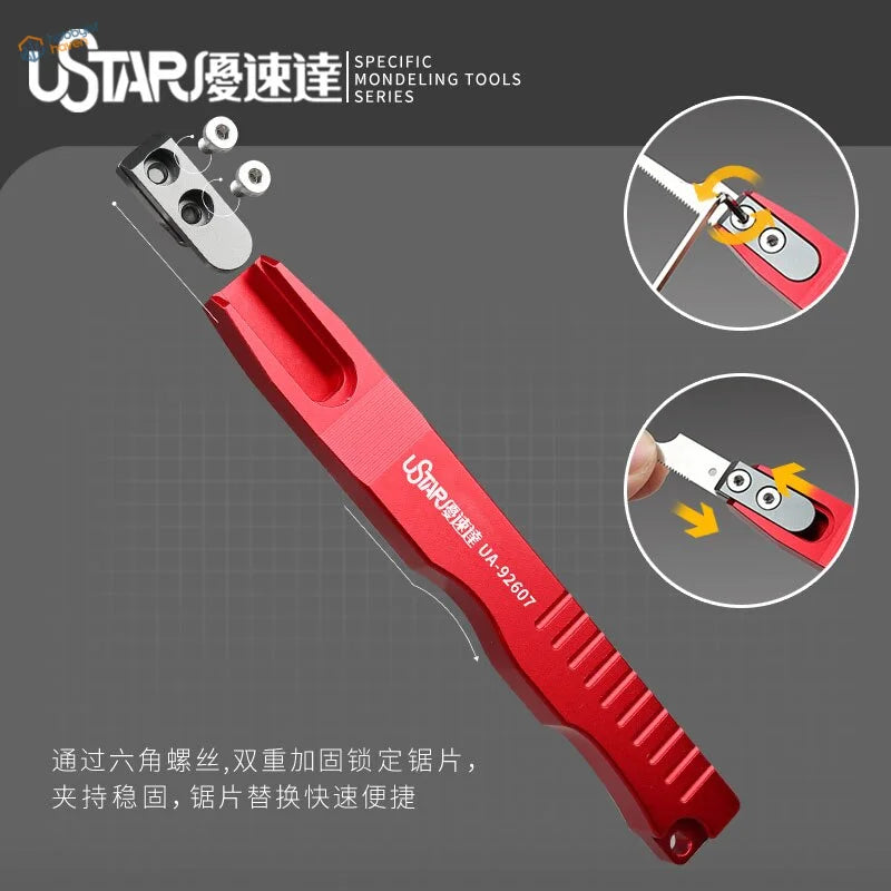 Ustar professional modeling saw UA-92607 with metallic head and grip