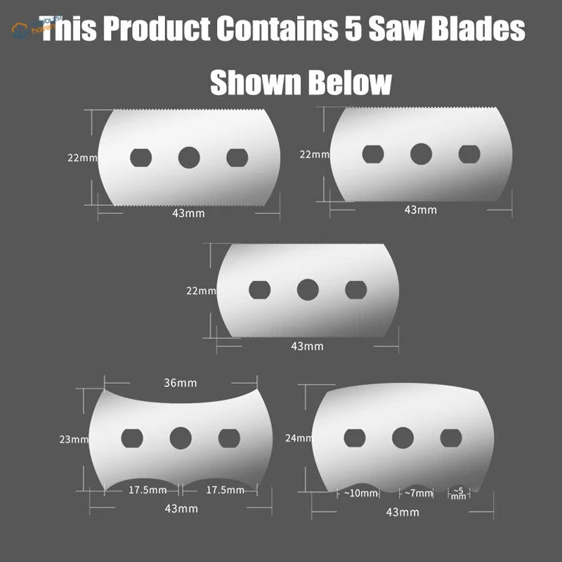 UStar Professional Modeling Saws: set of 5 metallic blades with 3 holes