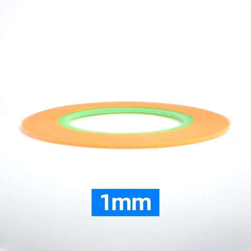 Orange and green 1mm thick ultra-thin adhesive tape roll from hobby design for precision hobby tools and scale modeling tools