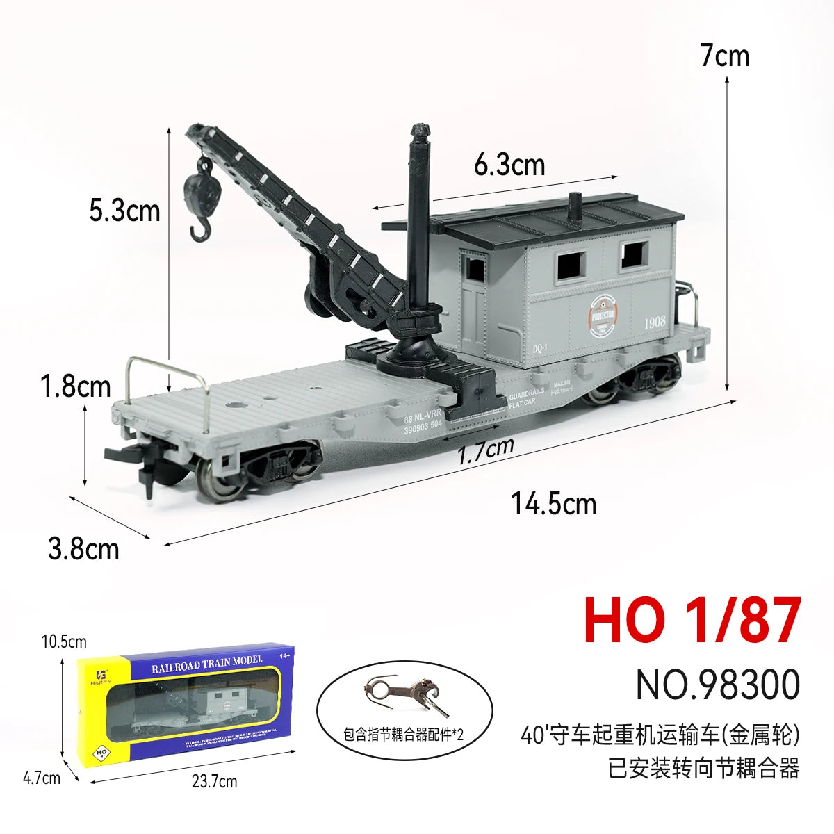Wagons de fret à benne et à grue échelle HO 1/87