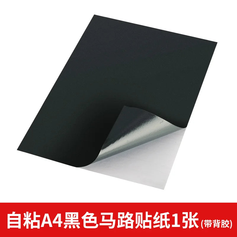 Road marking sheets for dioramas, A4 black asphalt
