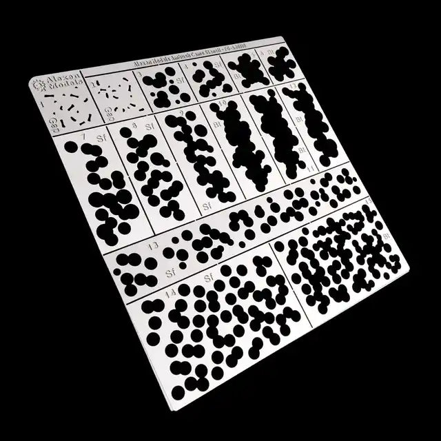 1/72 stencil for WWII German ambush camouflage with white plastic and black dot patterns