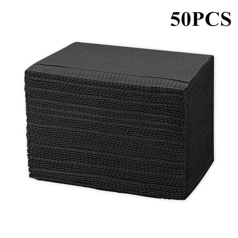 Stack of 50 black textured paper towels for precision hobby tools