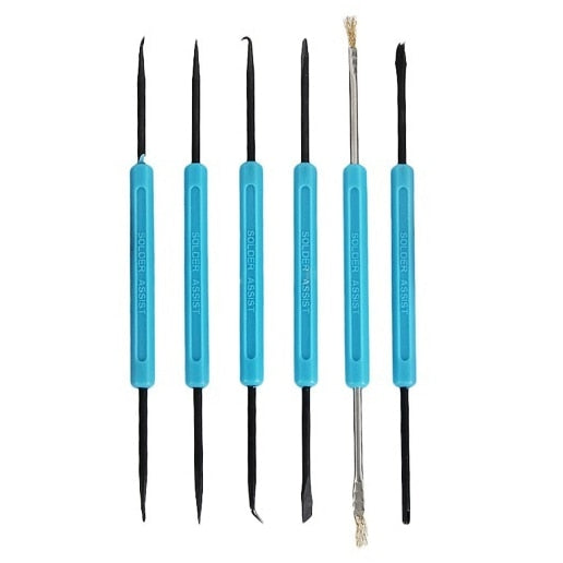 6 pcs precision hobby tools set with blue-handled screwdrivers