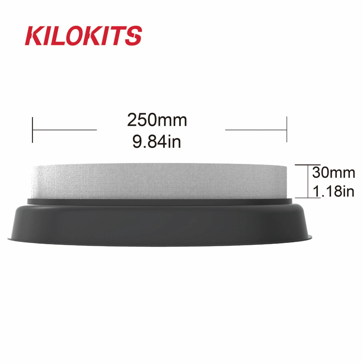 Kilokits black silver air filter on eps hard foam diorama base