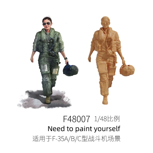 1/48 scale green tan resin modern fighter pilots for F-35A/B/C