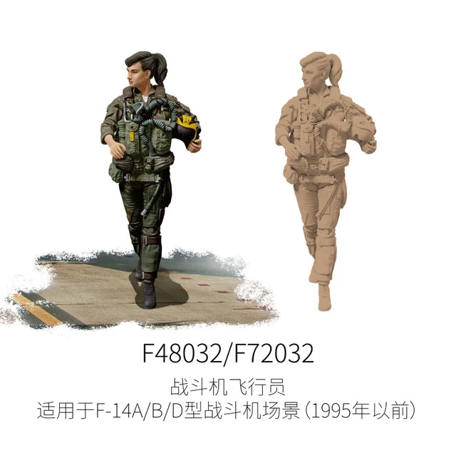 1/48 green tan F-35 pilot figure in flight suit for scale modeling