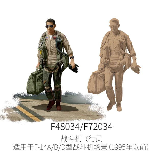 1/48 tan green pilot figure for F-14 F-35 scale modeling