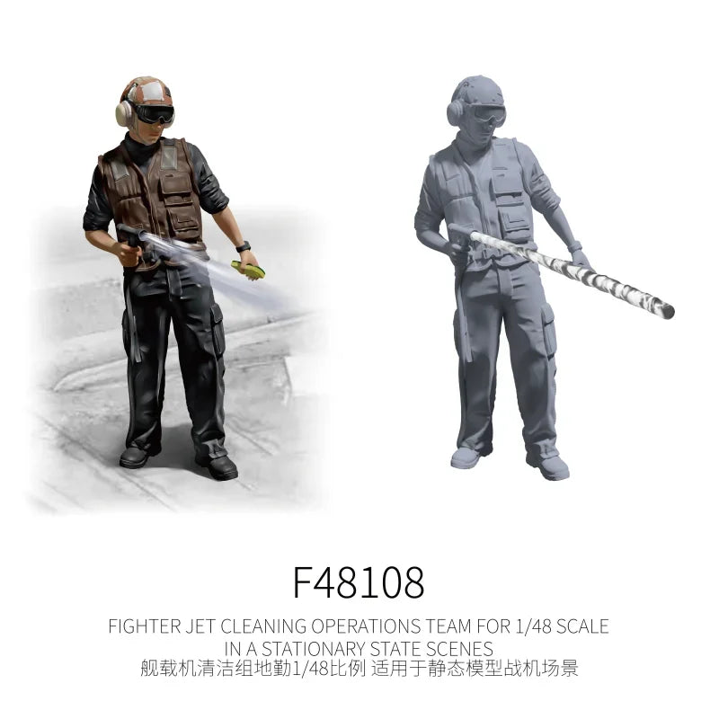 1/48 scale flight deck cleaning crew figure in tactical gear