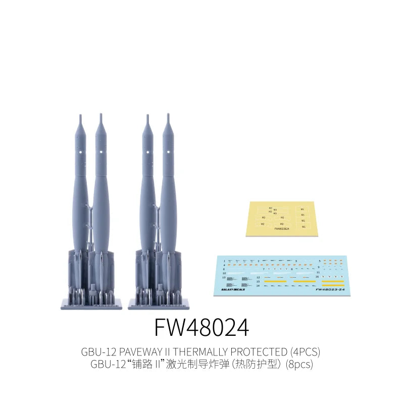 Galaxy Model 1/48 gray GBU-12 Paveway II bombs with decals