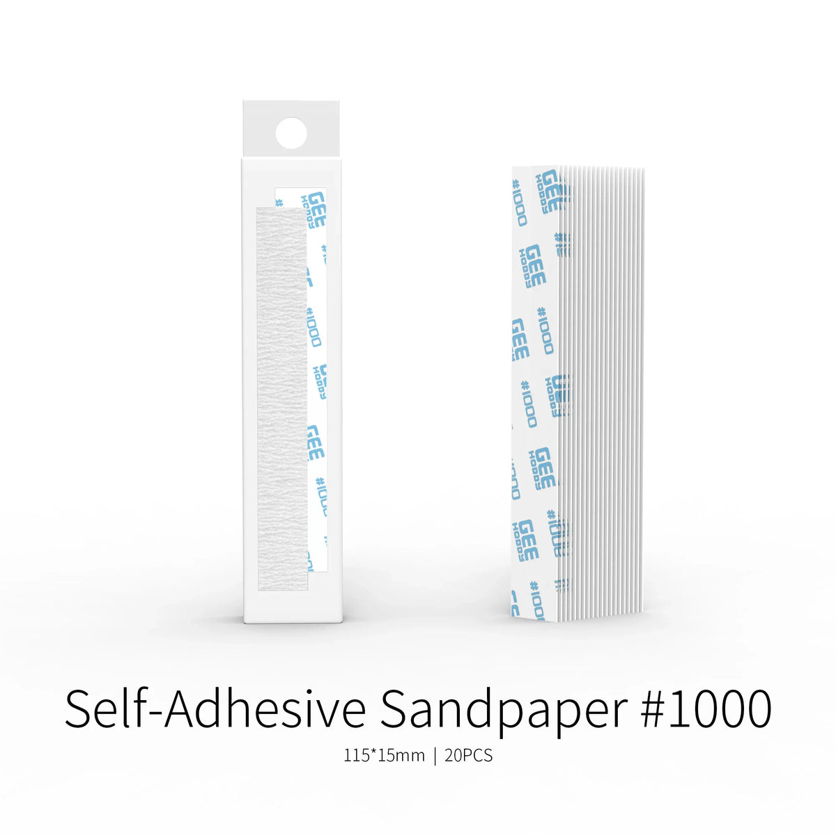 GeeHobby white self-adhesive sandpaper grits x 20pcs in clear sleeve for modeling with sanding sticks bonus toy kit