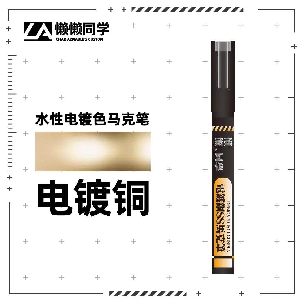 Black-bodied water-based electroplating marker pen with gold tip for China