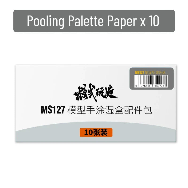 White rectangular ms127 model hand-painted wet box accessory pack with 10 sheets dispersing paper for shi tools wet palette