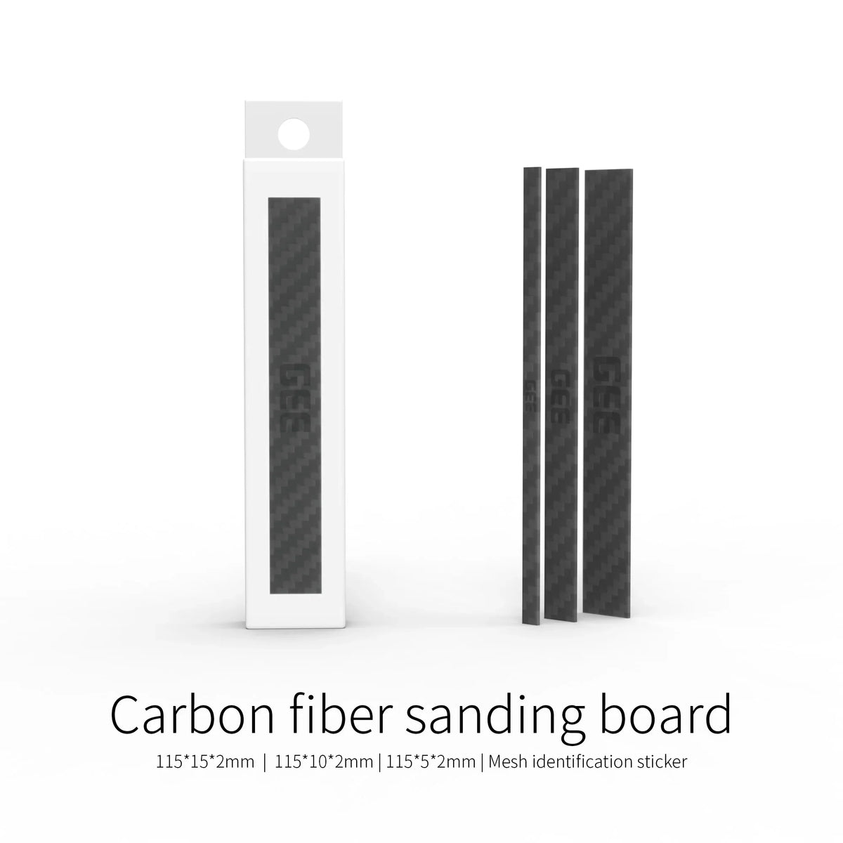GeeHobby self-adhesive carbon fiber sanding board with sleek dark gray surface for modeling grits x 20pcs sanding sticks