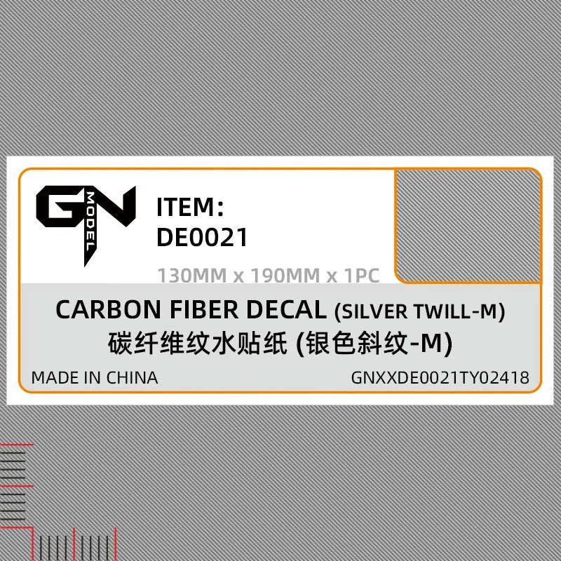 Silver carbon fiber simulating decal de0021 with diagonal weave