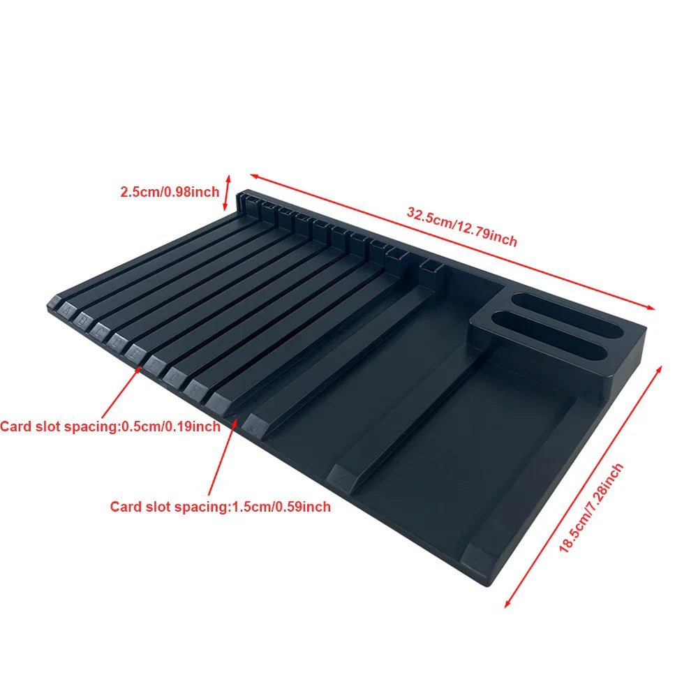 Black multifunctional sprues holders with slots for scale modeling tools