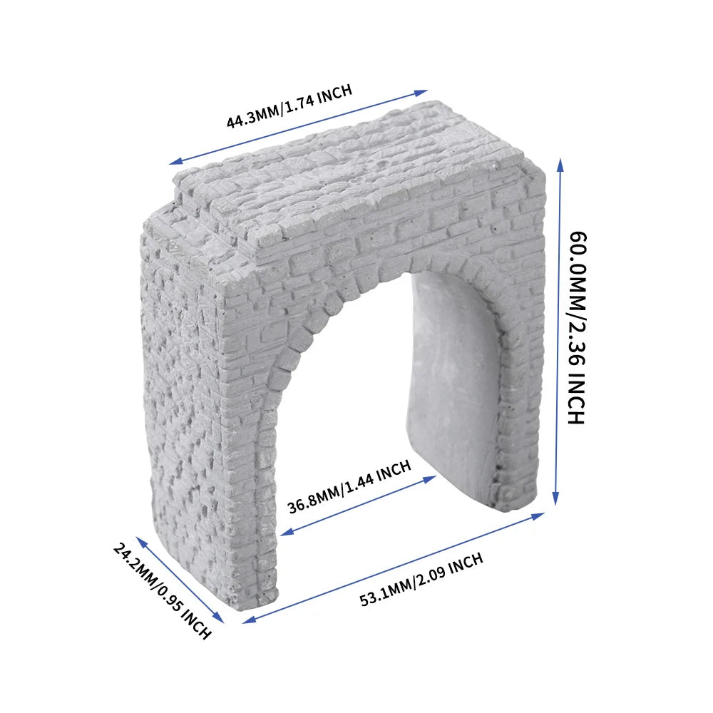 White textured brick n scale stone tunnel portal with arch opening for model railway scenery 1 160 scale