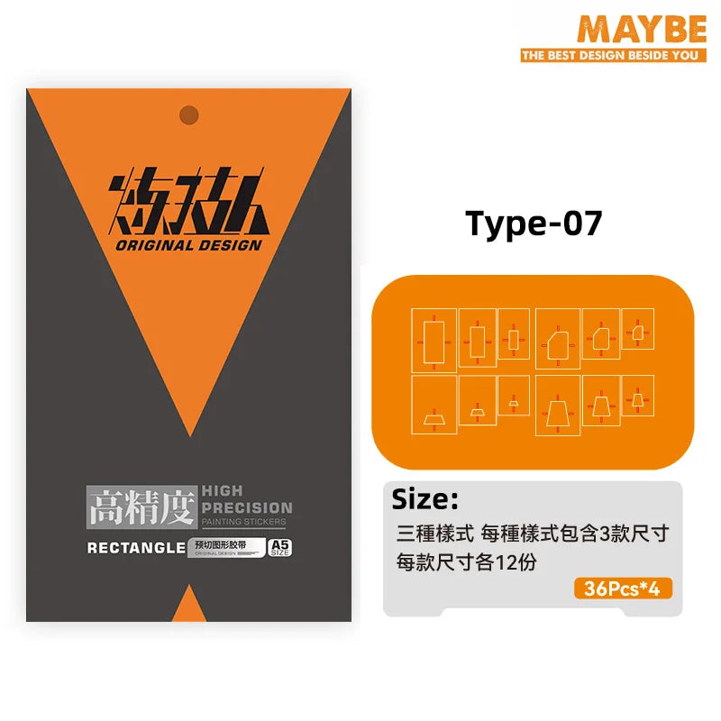 High precision type-07 scribing tape with orange black triangular packaging