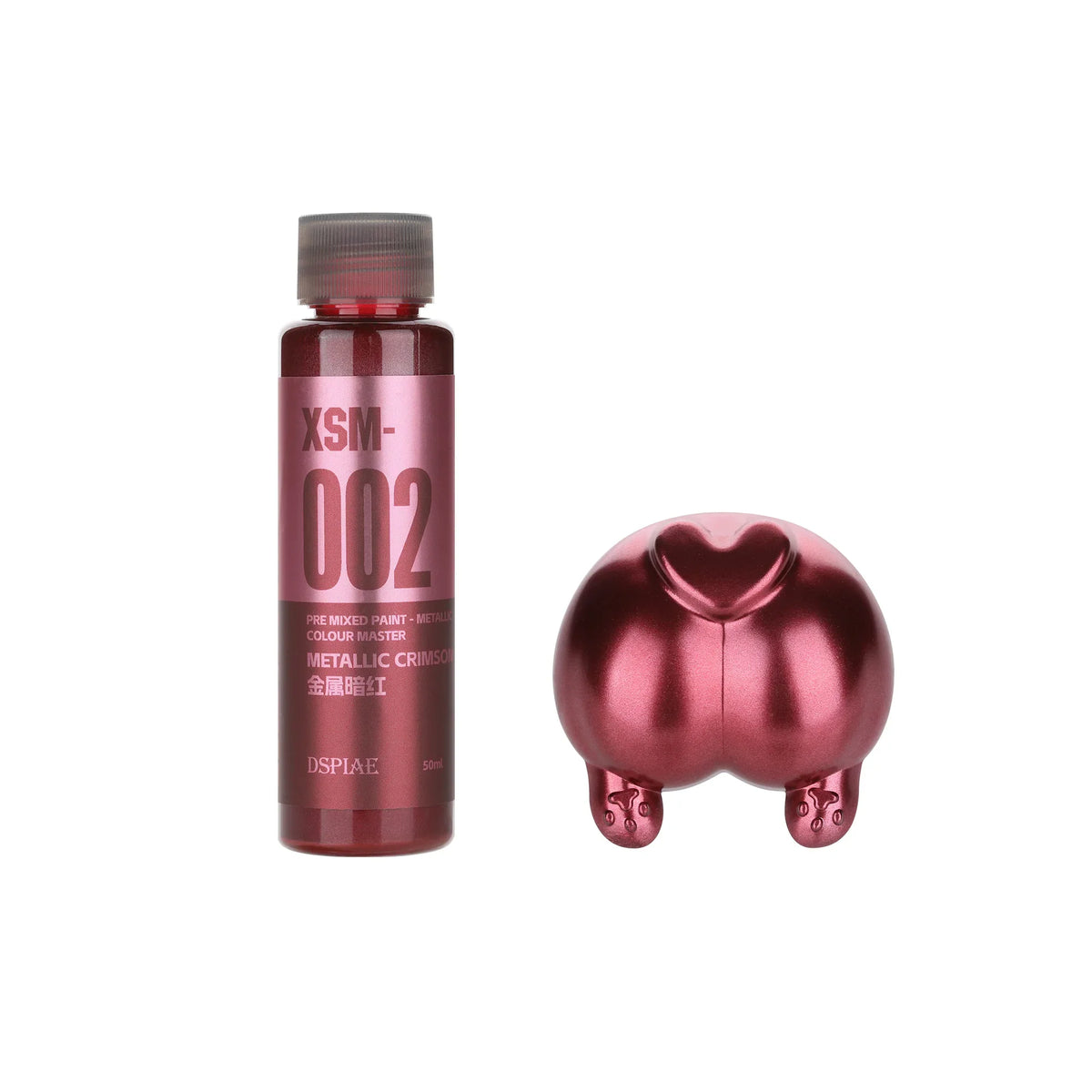 DSPIAE 50ml crimson pre-mixed metallic paint bottle with heart piggy bank