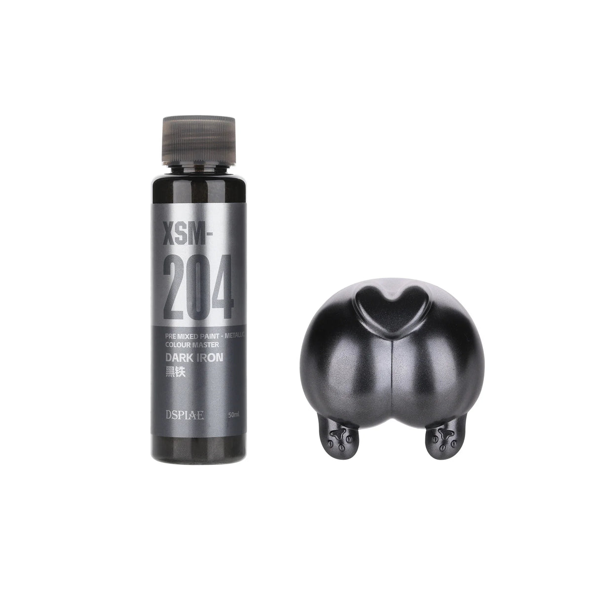 DSPIAE xsm-204 dark iron pre-mixed metallic paint bottle with glossy black pig