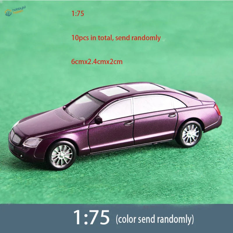 Purple metallic 1:75 diecast model car for scale railway modeling