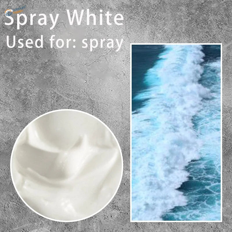 Water simulating paste with Spray White acrylic paste coating