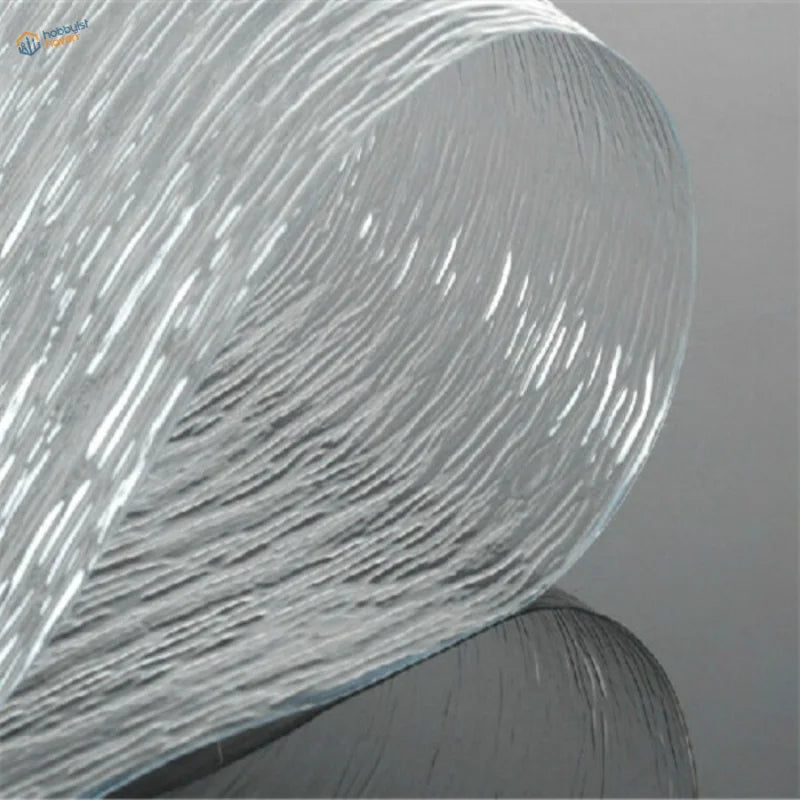 Water simulating transparent PVC sheet with shimmering silver ridges