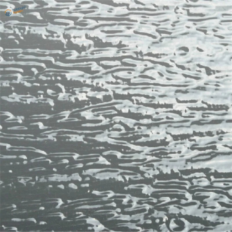 Water simulating transparent PVC sheet with silver wavy ripple texture