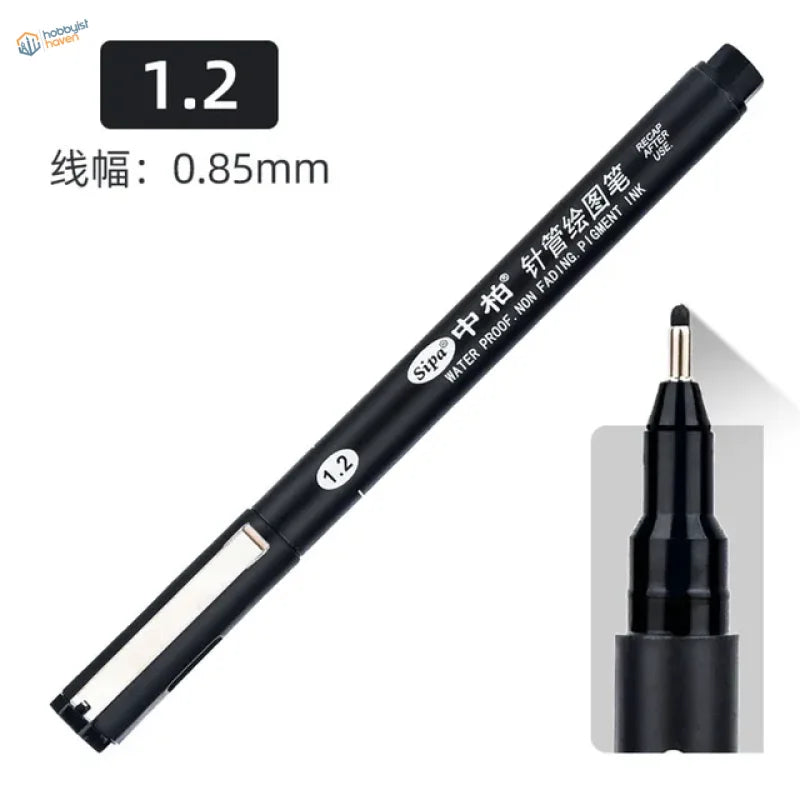 Waterproof panel liner marker Black Sipu 1.2mm fine tip