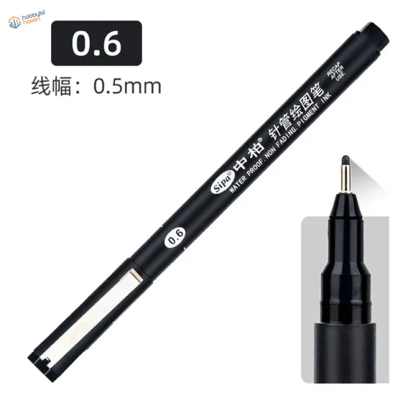 Black sina waterproof panel liner marker 0.6mm fine tip