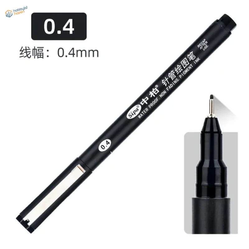 Waterproof panel liner marker: 0.4mm fine-tip black ink pen