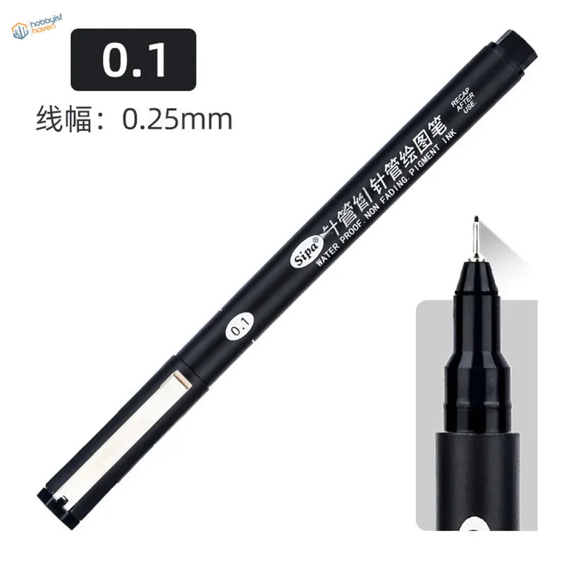 Waterproof panel liner marker: black 0.1mm fine-tip for precise drawing