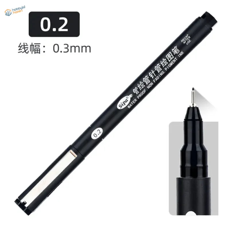 Waterproof panel liner marker Black Stippen 0.2mm fine tip