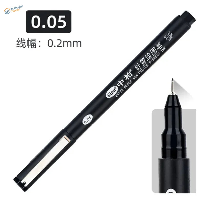 Black sina waterproof panel liner marker 0.05mm fine-tip pen