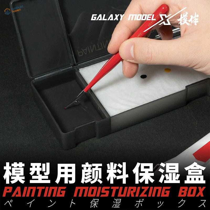 Red paintbrush with pointed tip for Wet Palette, model includes foam piece