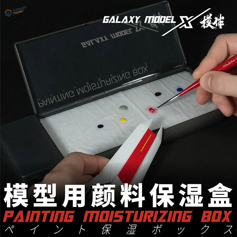 Wet palette Galaxy Model X with black plastic box, transparent lid, foam piece