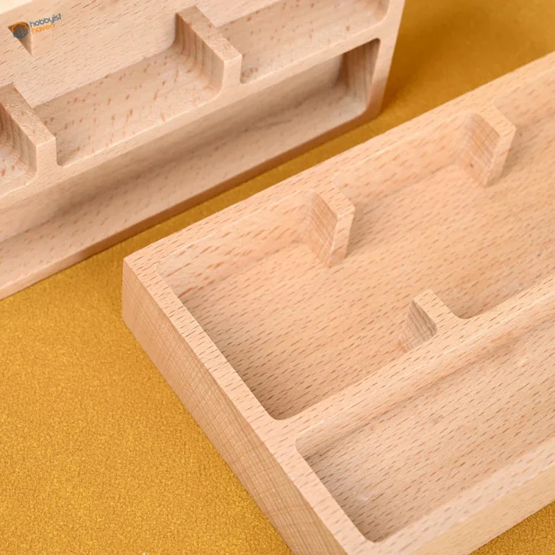 Light wood base organizer for panel liner and scale modeling tools