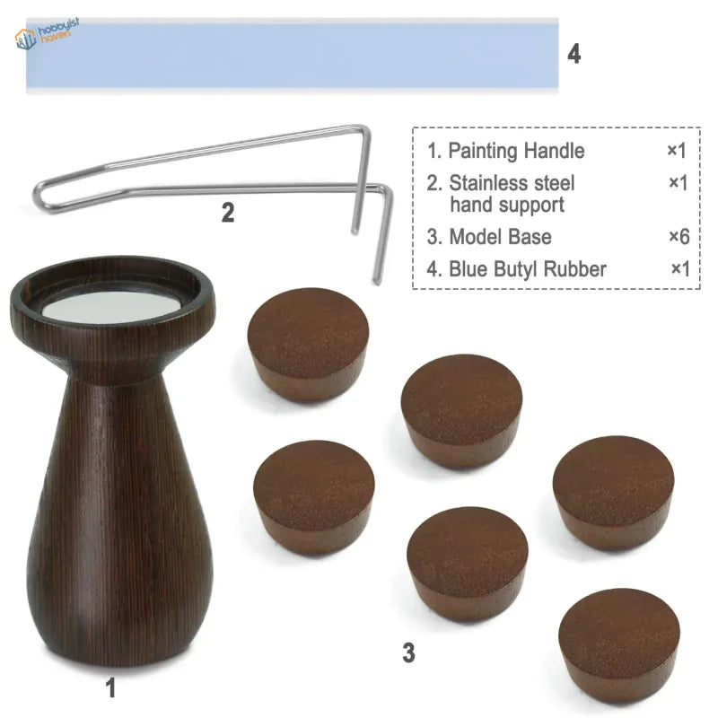 Dark wood handle with magnifying lens for figure painting and scale modeling
