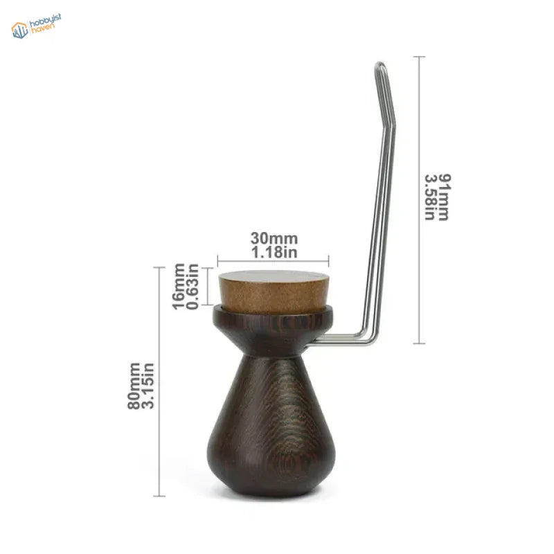 Dark brown wood handle with cork top for figure painting