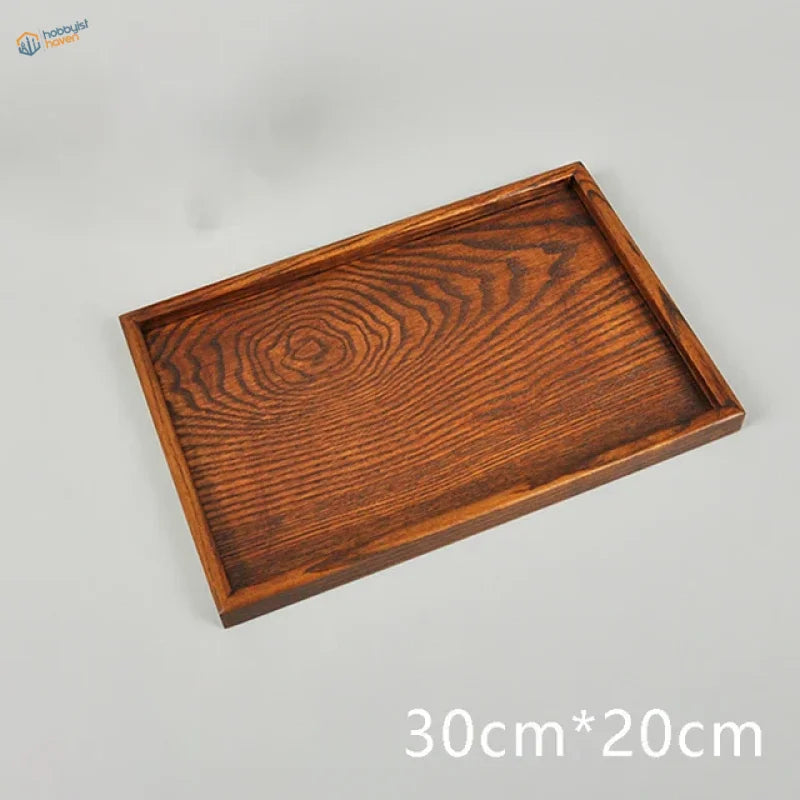 Rectangular wooden base for dioramas with warm brown grain finish