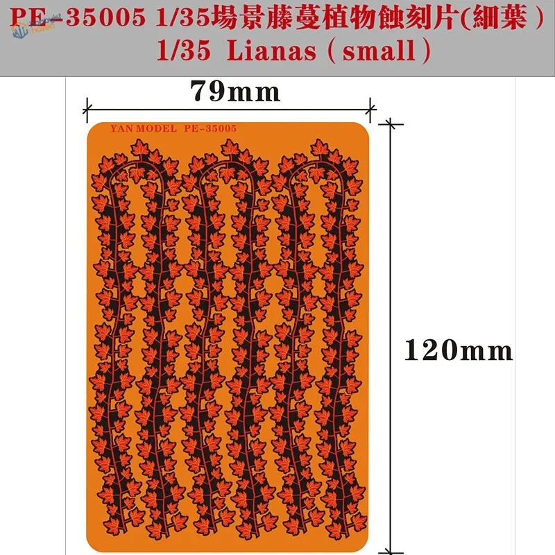 YAN Model 1/35 PE vines orange plate with black red vine pattern for scale modeling