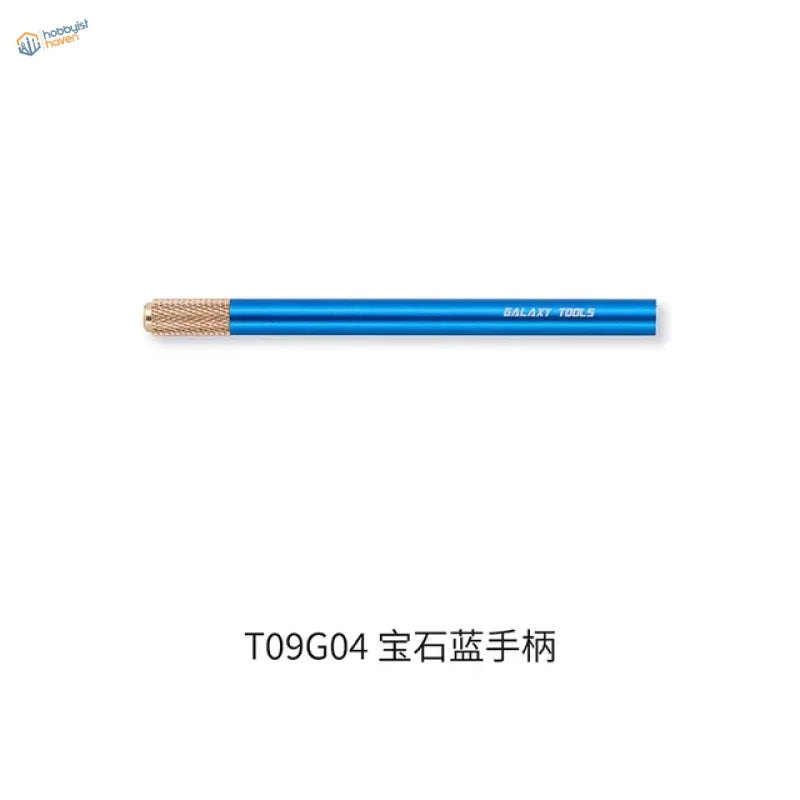 Zimmerit making tool with blue gemstone handle and textured gold tip