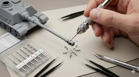Precision micro drill bit and pin vise for scale modeling