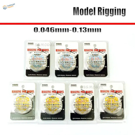 Seven 0.046-0.13mm super fine rigging wire spools