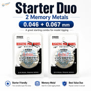 Starter duo memory metal rigging wire set with two super fine diameters in clear packaging for fine rigging use