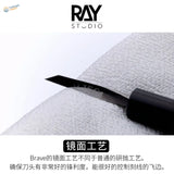 Precision tungsten carving knife with black handle on white fabric