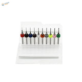 0.1 to 2.0mm carbide micro drill bits set with 10 colorful handles