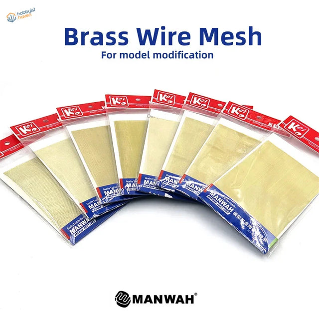 0.12-0.99mm brass mesh sheets in golden yellow for Gundam scale model air intakes