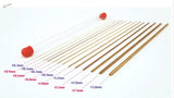 Set of 0.3-1.5 mm brass tubes with red caps for scale modeling tools